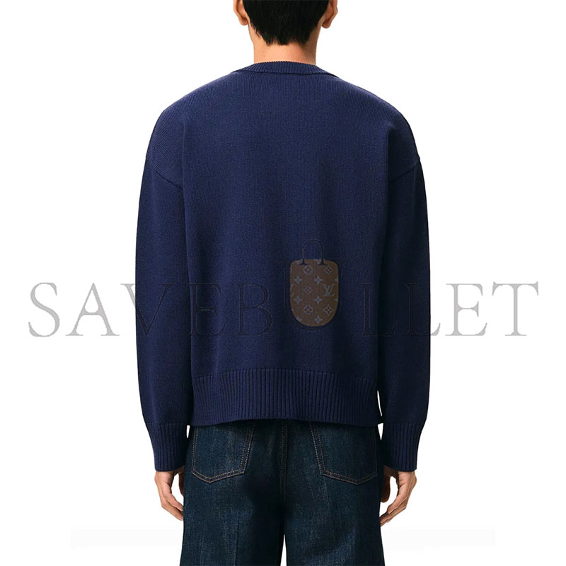 AMI PARIS AMI DE COEUR INTARSIA CREWNECK CARDIGAN 
